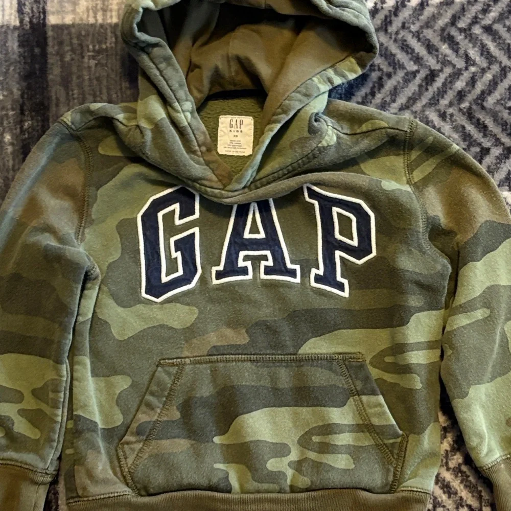 GAP Kids Green Camouflage Hoodie